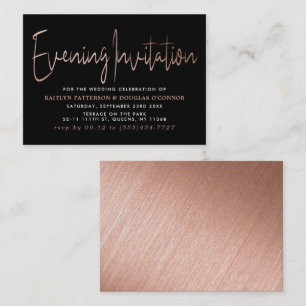Modern Rose Gold Foil Script Evening Event Ticket Enclosure Card