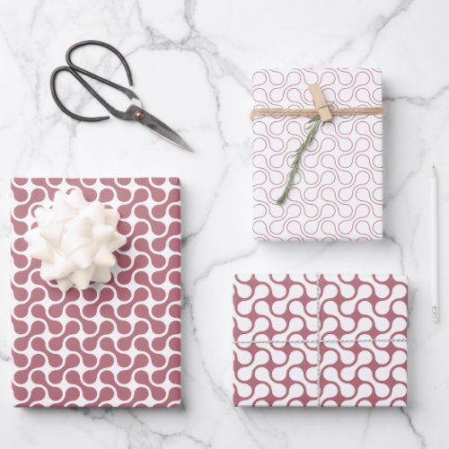 Modern Rose Gold Geometric Metaball Pattern Wrapping Paper Sheets