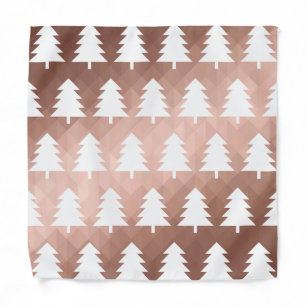 Modern rose gold geometric xmas trees bandana