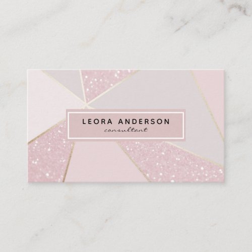 Modern Rose Gold Glitter Abstract Pattern Business Card