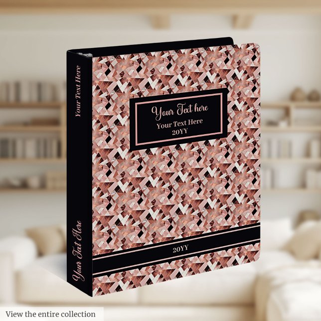Modern Rose Gold Glitter Binder Custom Organizer (Modern Rose Gold Glitter Binder Custom Organizer)