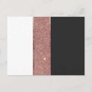 Modern Rose Gold Glitter Black White Color Blocks Postcard