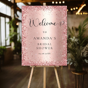Modern Rose-Gold Glitter Bridal Shower  Foam Board