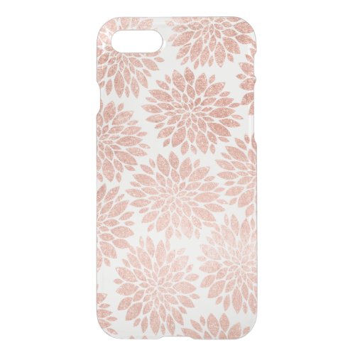 Modern rose gold glitter floral abstract geometric iPhone SE87 case