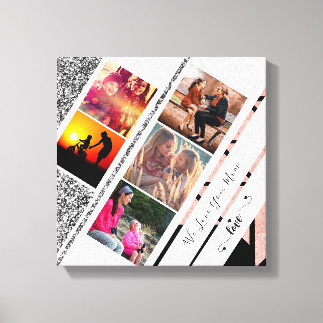 Modern rose gold glitter for your mother canvas print (Front)