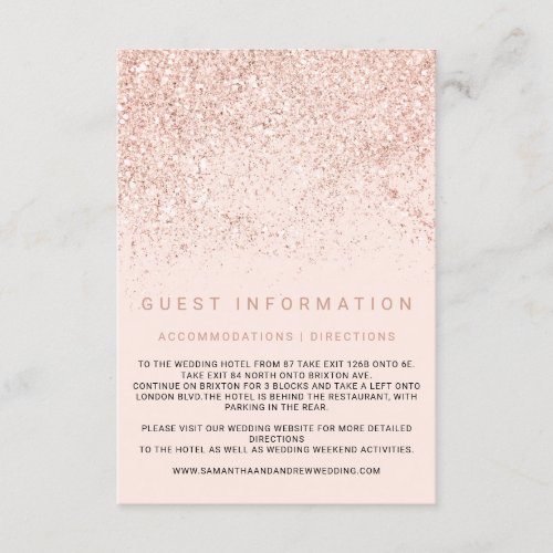 Modern rose gold glitter insert details wedding