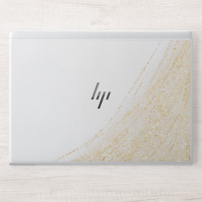 Modern Rose Gold Glitter Marble  HP Laptop Skin (Front)