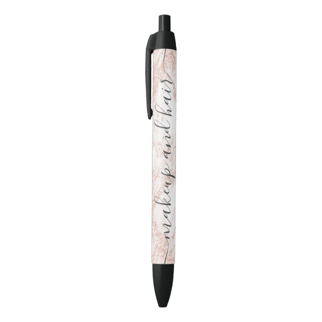 Modern rose gold glitter marble ombre makeup pen (Top (Vertical))