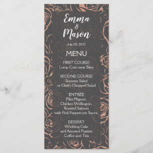 Modern Rose Gold Glitter Menu