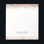 Modern Rose Gold Glitter Notepad<br><div class="desc">Simulated rose gold glitter sparkles on the top and bottom of the page.</div>