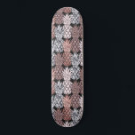 Modern Rose Gold Glitter Pink Pineapples Pattern Skateboard<br><div class="desc">This elegant and modern design is a marrying between tropical summer elements and chic modern elements. It features a faux printed rose gold sparkly glitter, rose gold foil, black and white marble, and blush pink pineapple collage pattern. It's stylish, trendy, luxurious, glamorous, and chic! ***IMPORTANT DESIGN NOTE: For any custom...</div>