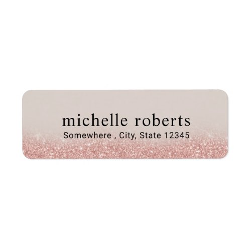 Modern Rose Gold Glitter Professional Label