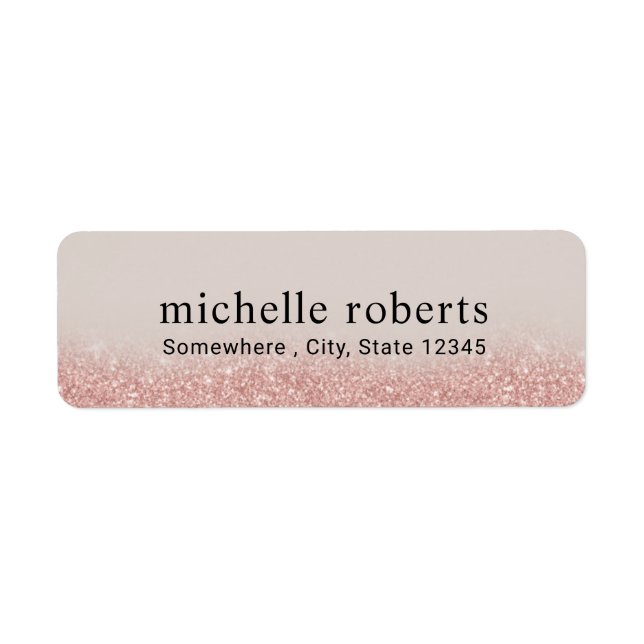 Modern Rose Gold Glitter Professional Label (Front)