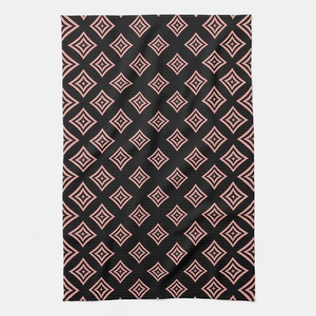 Modern Rose Gold Glitter Rhomboid Pattern Towel (Vertical)