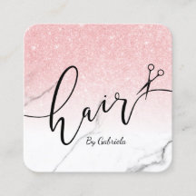 Modern rose gold glitter scissors hairstylist