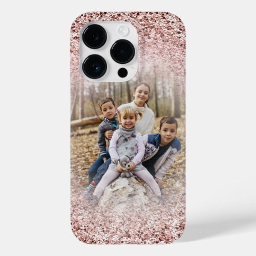 Modern Rose Gold Glitter Sparkle Photo  Case_Mate iPhone 14 Pro Case