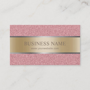Modern Rose Gold Glitter Stripe Foil Elegant Business Card