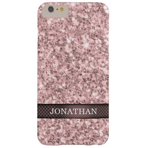 Modern Rose Gold Glitter White Sparks Barely There iPhone 6 Plus Case
