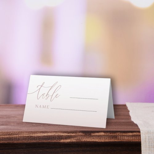 Modern Rose Gold Gradient Wedding Table Number Place Card