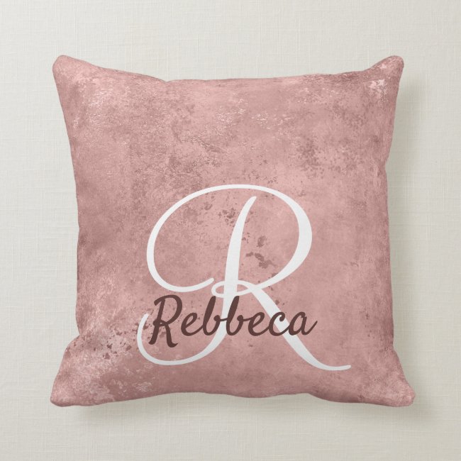 Modern Rose Gold Grunch Rustic Pink GiftsFor Her Throw Pillow