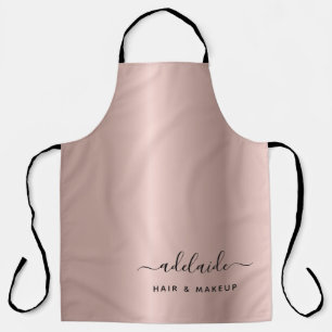 Modern Rose Gold Hair Stylist Makeup Artist Salon Apron