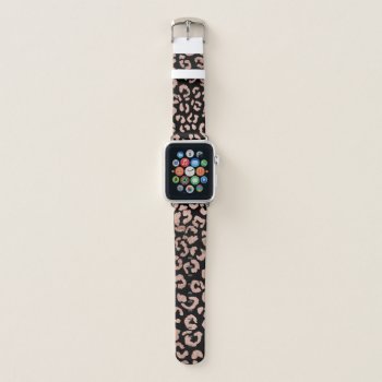 Modern Rose Gold Leopard Pattern Handdrawn Apple Watch Band by girly_trend at Zazzle