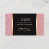 Modern Rose Gold Lips Makeup Artist Beauty Salon Business Card (Back)