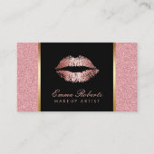 Modern Rose Gold Lips Makeup Artist Beauty Salon Business Card (Front)