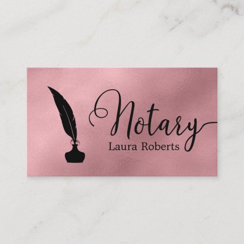 Modern Rose Gold Loan Signing Agent Business Card