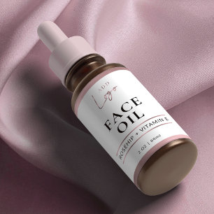 Modern Rose Gold Logo 2OZ Cosmetic Skincare Bottle Label