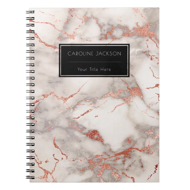 modern rose gold marble notebook (Front)
