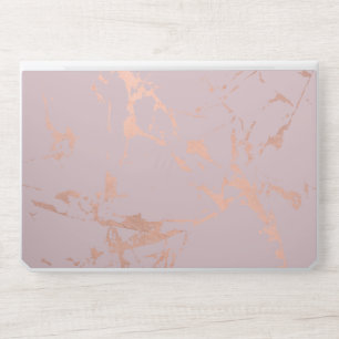 Modern Rose Gold Marble Pattern on Blush HP Laptop Skin
