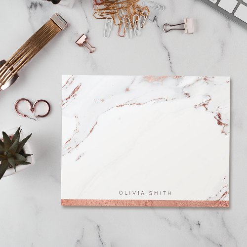 Modern rose gold marble personalized Stationery Thank You Card