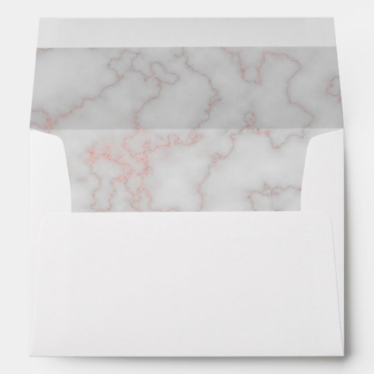 Modern Rose Gold Marble Stone Wedding 5x7 Envelope ...