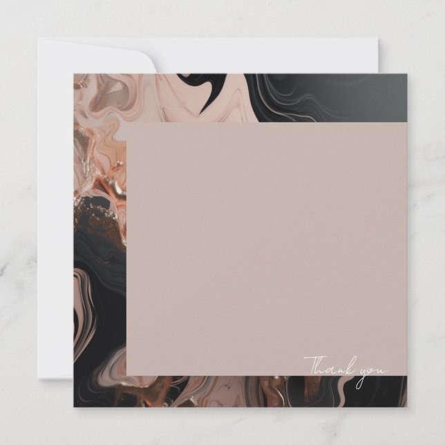 Modern rose gold Marble texture  Thank You Card (Front)