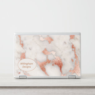 Modern Rose Gold Marbled HP Laptop Skin