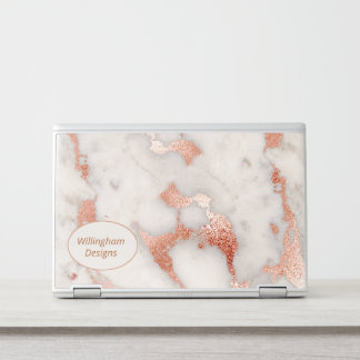 Modern Rose Gold Marbled HP Laptop Skin