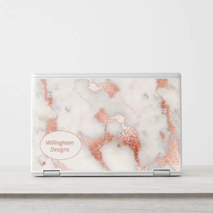 Modern Rose Gold Marbled HP Laptop Skin Zazzle