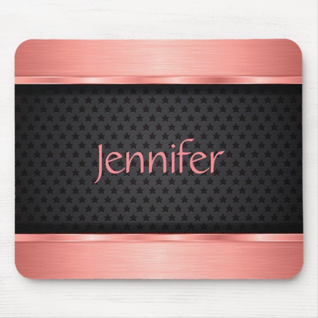 Modern Rose Gold Metalic Mouse Pad (Front)