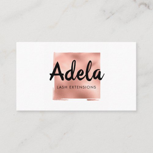 Modern Rose Gold Metallic Sparkle Chic Square Name Business Card