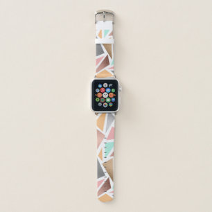 Modern Rose Gold Mint Metallic Triangles Geometric Apple Watch Band