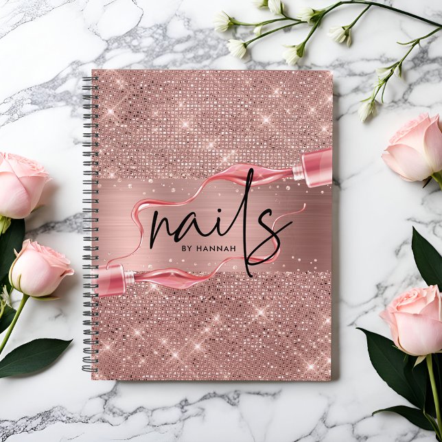 Modern Rose Gold Nail Technician  Appointment Book Planner (Creator Uploaded)
