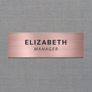 Modern Rose Gold Name Tag