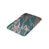 Modern Rose Gold Peacock Teal Marble
