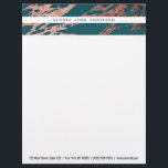 Modern Rose Gold Peacock Teal Marble Letterhead<br><div class="desc">This modern and elegant faux printed rose gold foil and peacock teal green marble stone pattern is perfect for the trendy and stylish woman. Enjoy this chic, luxury, and contemporary print. ***IMPORTANT DESIGN NOTE: For custom requests relating to changes of design aspects; including color swaps or matching products, or any...</div>