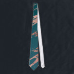 Modern Rose Gold Peacock Teal Marble Neck Tie<br><div class="desc">This modern and elegant faux printed rose gold foil and peacock teal green marble stone pattern is perfect for the trendy and stylish woman. Enjoy this chic, luxury, and contemporary print. ***IMPORTANT DESIGN NOTE: For custom requests relating to changes of design aspects; including color swaps or matching products, or any...</div>