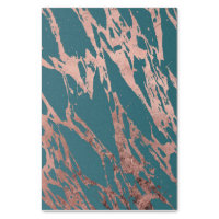 Modern Chic Rose Gold Blue Marble Wrapping Paper by BlackStrawberry