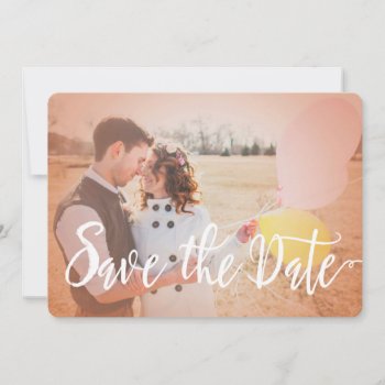Modern Rose Gold Photo Save The Date by joyonpaper at Zazzle