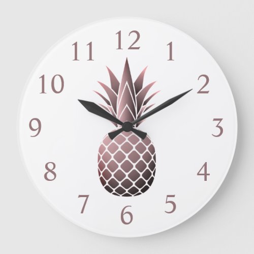 Modern Rose Gold Pineapple Large Clock