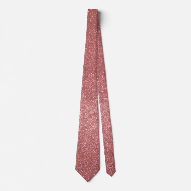 Modern Rose Gold Pink Glitter  Neck Tie (Front)
